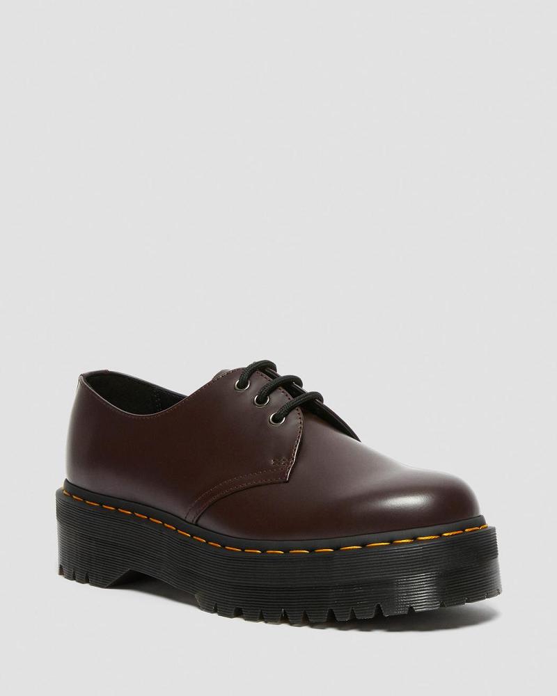 Zapatos Plataforma Dr Martens 1461 Smooth Cuero Mujer Vino | MX 408XYU